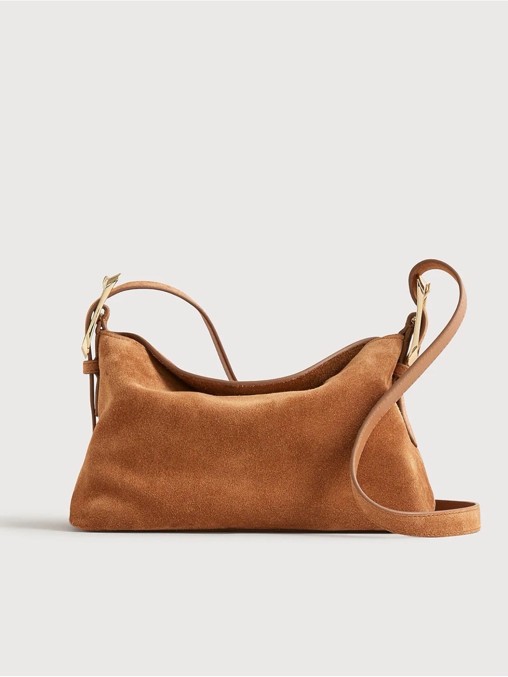 J Crew Suede Shoulder Bag in Camel NEW never used